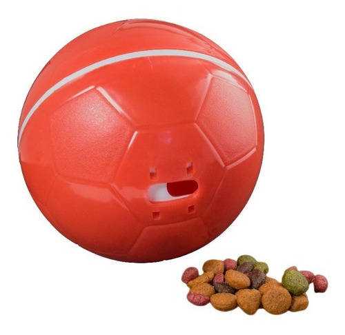 Bola Comedouro Brinquedo Cães E Gatos Vermelho