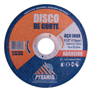 Disco Corte 4.1/2 X 1,2 X 22,23mm C/10 Peças Pyramid