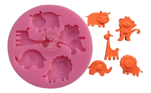 Molde Silicona Animalitos Elefante Jirafa Mono León Fondant 