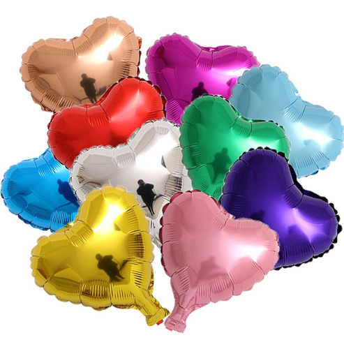 Paquete De Globos Colores Surtidos En Forma De Corazon 20pz