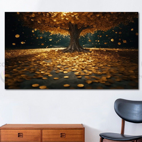 Cuadro Arbol Dinero Riqueza Millones Dinero Canvas 130x90