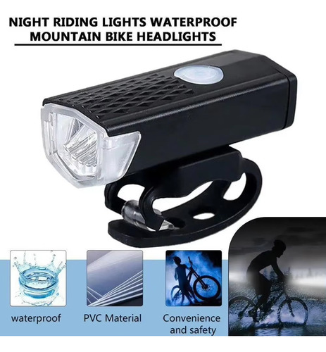 Juego De Faros Delanteros Y Traseros Usb Led Recargables Par
