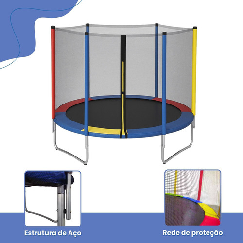 Cama Elástica Infantil Pula Pula 1,8m Trampolim Com Zíper