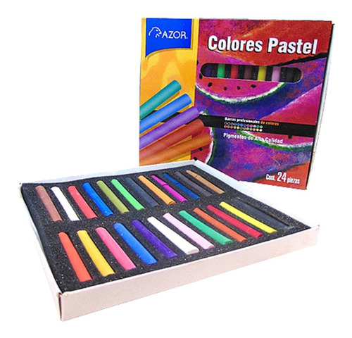 Set 24 Colores Pastel En Seco Gises Dibujo Stafford Azor