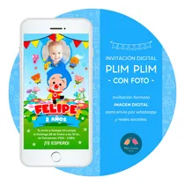 Comprar Invitación Digital Imagen - Plim Plim Con Foto (niño) (2)