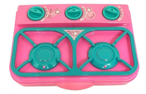 Brinquedo Mini Brink Fogão Cozinha 2 Bocas Rosa Plasbrink