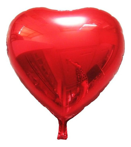 Kit 10 Balão Metalizado Coração Vermelho 22cm - 9 Polegadas