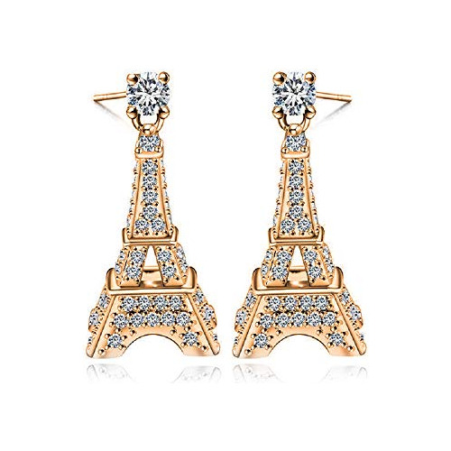 Aretes Colgantes De Cristal De La Torre Eiffel De París