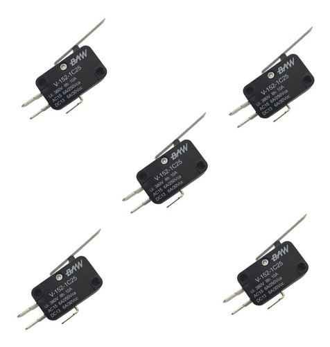 Pack X 5 Microswitch Por Palanca Media Baw V-152-1c25