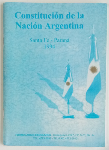 Constitución De La Nación Argentina 1994 Nacional Vigente