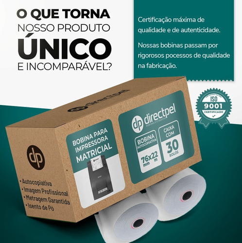 Directpel Bobina Autocopiativa 76x22 2 Vias Mp20 E Mais