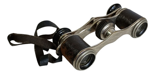 Antiguo Prismáticos Binoculares Largavista De Ópera En Caja Plateado (Usado)