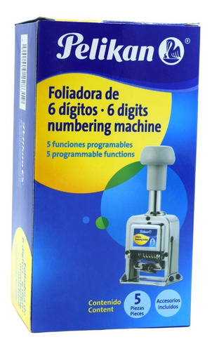 Foliador De 6 Digitos Pelikan Con Funciones Y Accesorios | Envío gratis