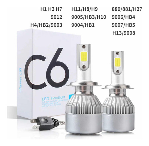 Par Bulbos Led 3800lm H4 H7 H13 9005 9006 F-150 Ram Cheyenne