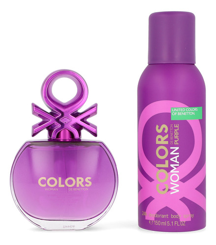 Set Benetton Colors Purple 2pz 80ml Edt Spray