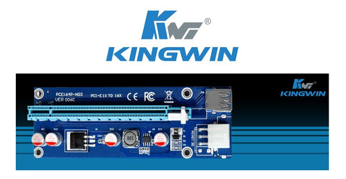 Riser Extension Pci Express 16x Usb3 -6 Pin Sata Gpu Kingwin
