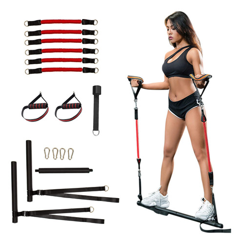 Clothink Kit De Barra De Pilates Porttil Con 6 Bandas De Res