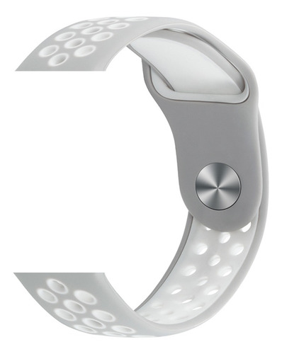 Pulseira Para Esporte Com Furo Compatível Com Watch Diversos Cor Cinza E Branco
