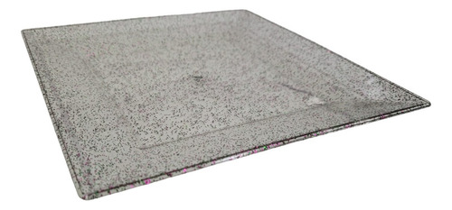 Plato Plastico Luxe Cuadrado Grande Con Glitter X 10 U Color Transparente Con Glitter Colores