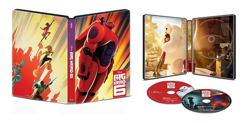 Grandes Heroes Big Hero 6 Steelbook 4k + Blu-ray De Pixar