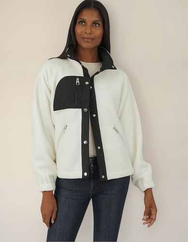 Chamarra Corta Sherpa Bomber Juvenil Original Kensie Mujer