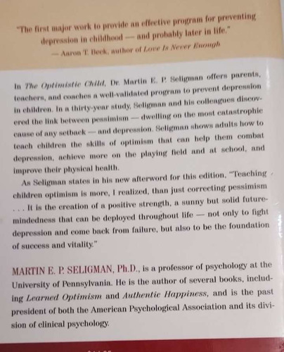 The Optimistic Child+learning Optimism M E P Seligman (Reacondicionado)