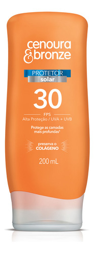 Protetor Solar Fps 30 200ml Cenoura & Bronze