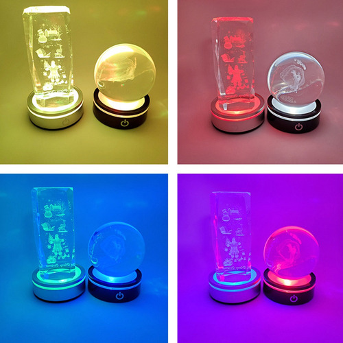 Base De Luz De Cristal Led Iluminación Táctil Esférica De Pl