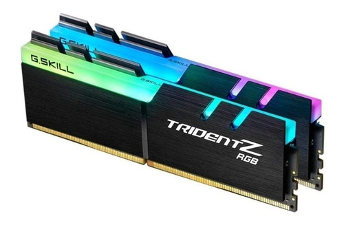 Memória RAM Trident Z RGB color preto  32GB 2 G.Skill F4-3600C16D-32GTZRC