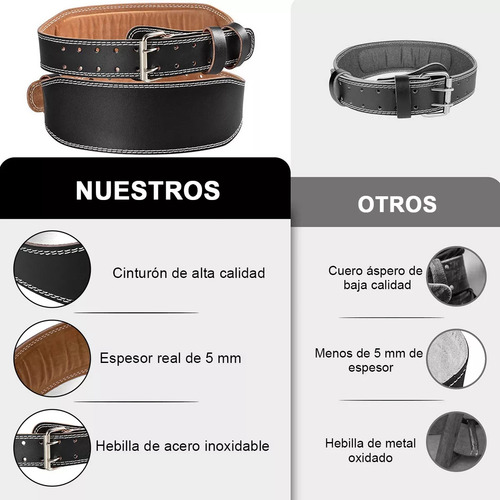 Cinturón De Pesas Faja Levantamiento Lumbar Cinto Gym Piel