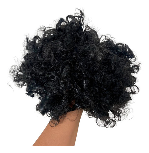 Badulake Peruca Black Power Cabelo Sintético Anos 60 70 80 Hippie Cor Preta