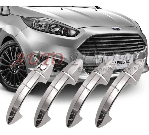 Kit 4 Cubre Manijas Cromadas Ford Fiesta Kinetic