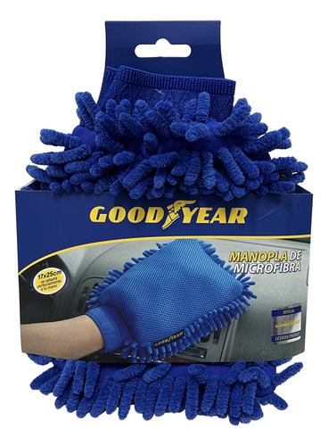 Manopla Guante Microfibra Goodyear 17x25cm Lavado Premium Color Azul