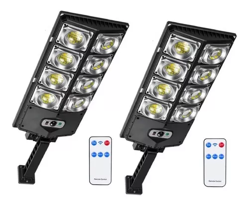 GENERICO Pack X2 Focos Solares Potente Led Con Sensor Exterior 50w.