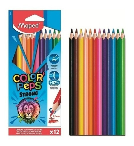 Lapices De Colores Maped Color Peps X12 Maxi Largos (x2unid)