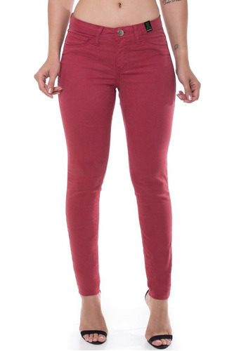 Calça Jeans Cigarrete Skinny Eventual Fucsia