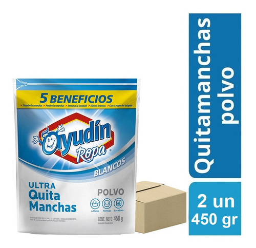 Quitamanchas Ayudin Ropa Ultra En Polvo Blancos 2un X 450 Gr