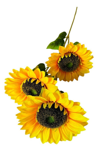 Pack 2 Varas Flor Artificial Girasol Maravilla Grande Lindas