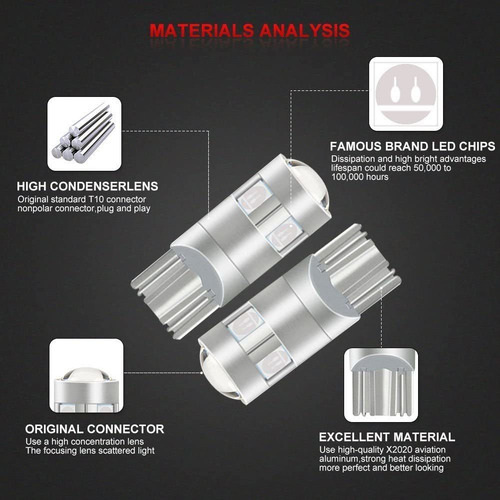 Nao 194 Led Light Bulb Extremely Bright T10 168 2825 W5w 5-s