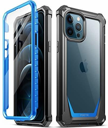 Funda Para iPhone 12 Pro Max Bumper Azul Y Transparente
