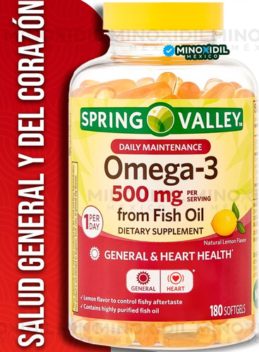 Omega 3 Proactivo De Aceite De Pescado 500 Mg 180 Softgels 
