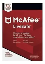 Comprar Antivirus Mcafee Livesafe Dispositivos Ilimitados 1 Año*