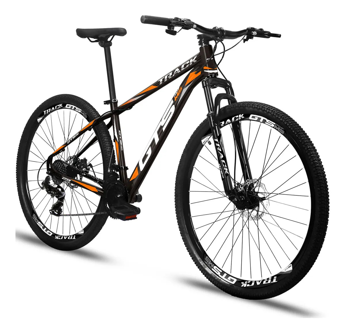 Bicicleta Aro 29 Gts Pro M5 Track 21 Marchas Câmbio Indexado Cor Preto E Laranja Tamanho Do Quadro 21