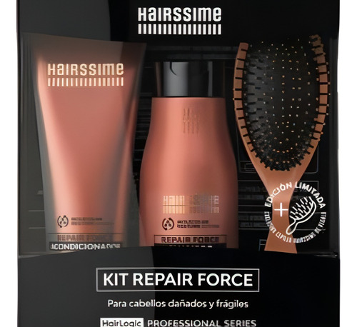 Kit Repair Force Shampoo Acondic Cepillo Regalo Hairssime 