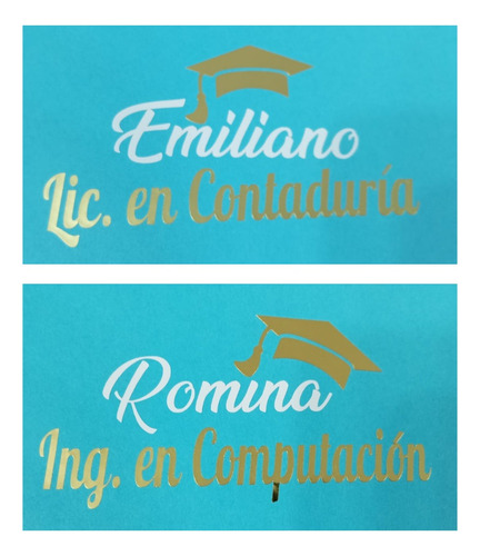 50 Stickers Personalizados Graduación 2 Colores
