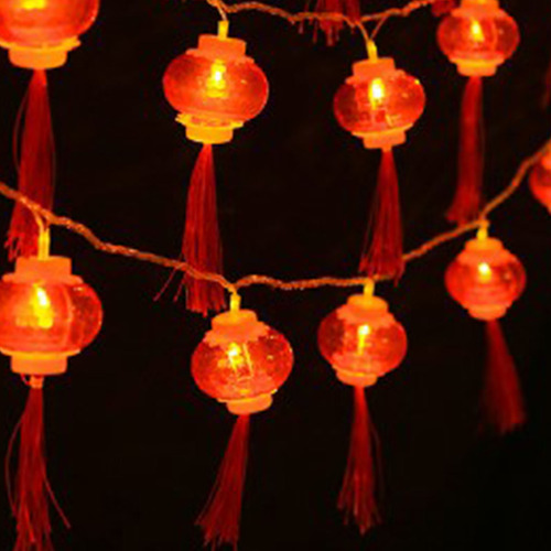 Cadena De Luces Led De Linterna China Roja