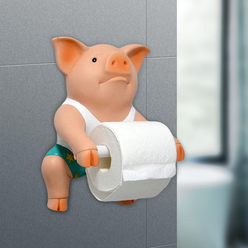 Soporte De Papel Higiénico Divertido De Cerdo, Soporte Para