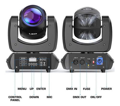 4 100w Moving Head Beam Rgbw Led Prisma E Gobo Giratório Dmx