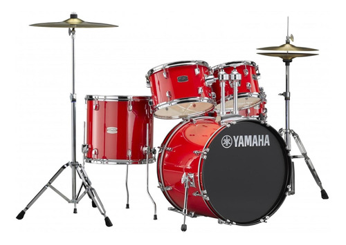 Bateria Acustica Yamaha Rydeen Hot Red Con Platillos Paiste