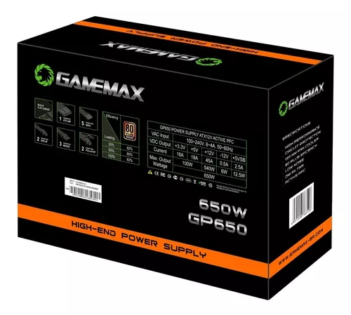 Fonte de Alimentação Gamemax GM550 550W 80 Plus Bronze c/ Preta